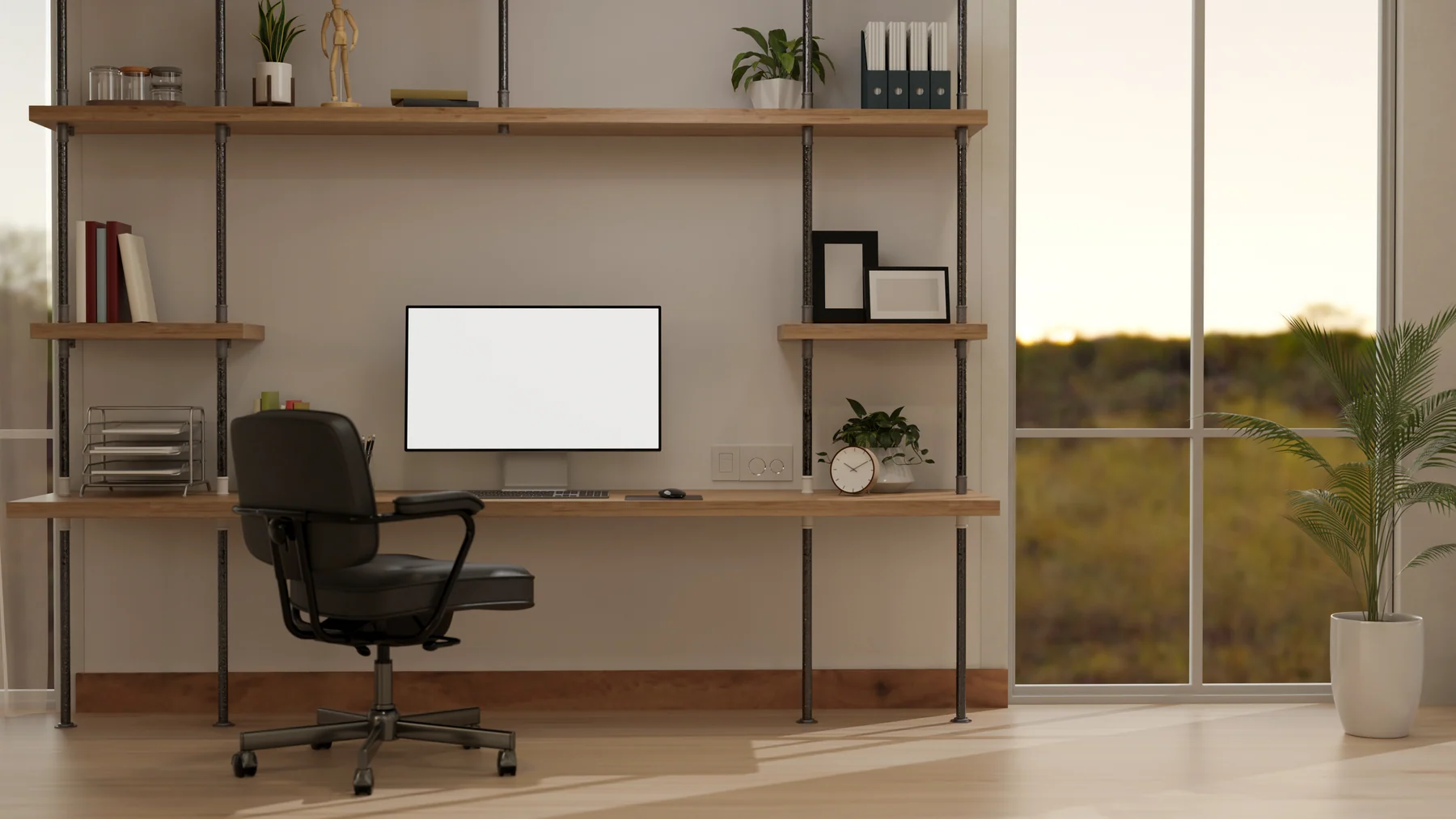 Organized modern workspace reflecting Tyler's operations and coordination background