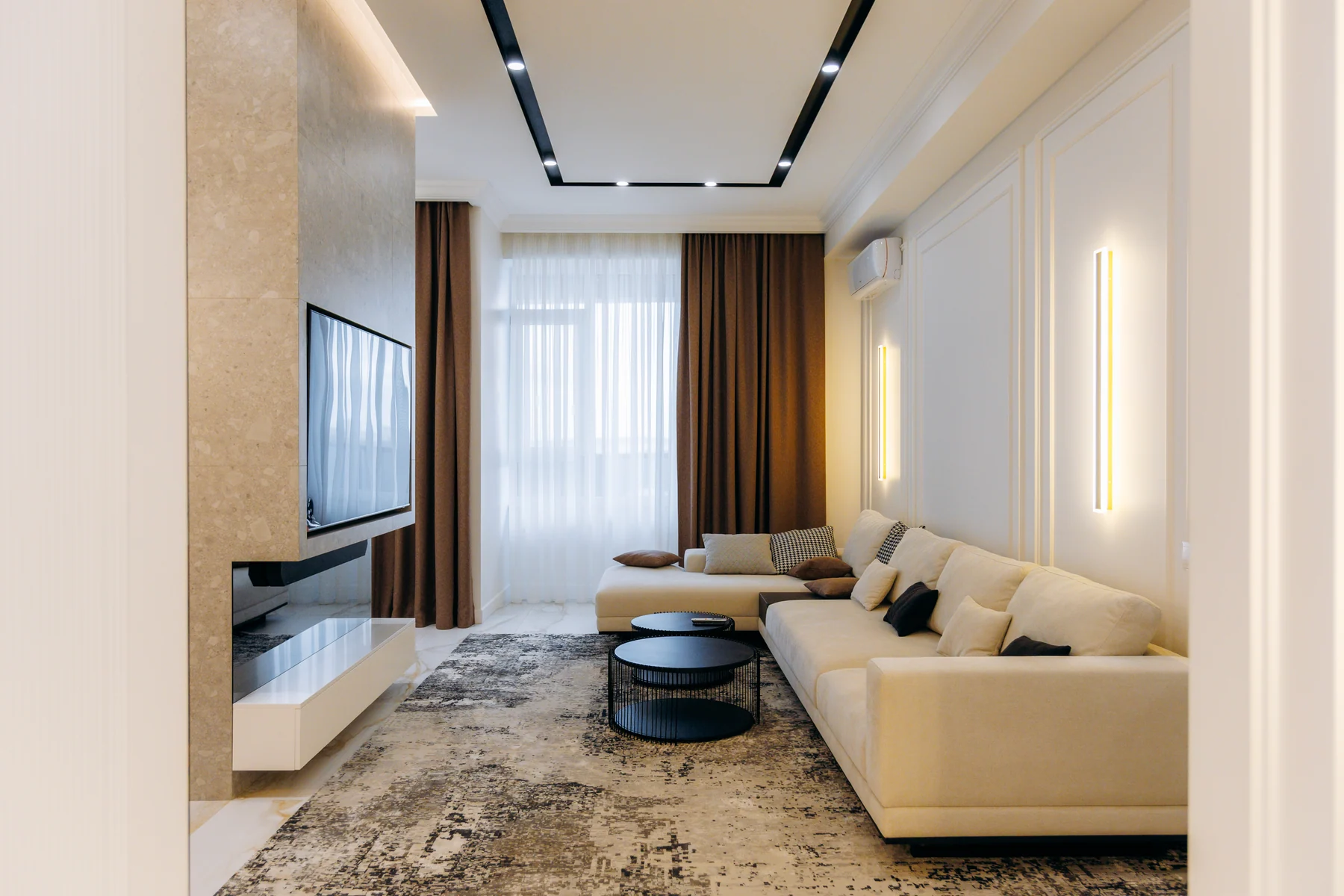 Comfortable modern living room reflecting a personal and approachable client experience